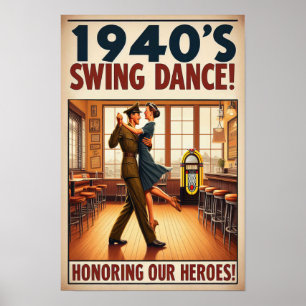 swingdansgroet voor militaire dienst poster
