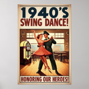 swingdansgroet voor militaire dienst poster