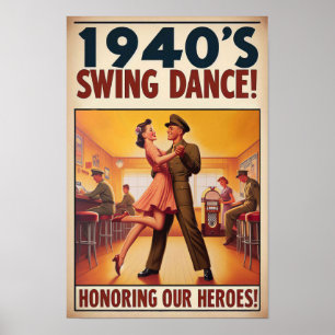 swingdansgroet voor militaire dienst poster