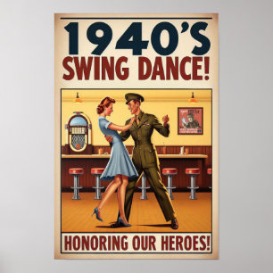 swingdansgroet voor militaire dienst poster