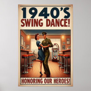 swingdansgroet voor militaire dienst poster