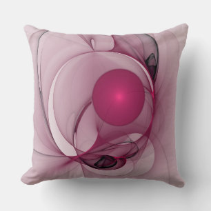 Swingende Fractal, Moderne Abstracte Bes Pink Kuns Kussen
