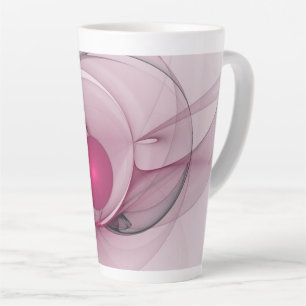 Swingende Fractal, Moderne Abstracte Bes Pink Kuns Latte Mok