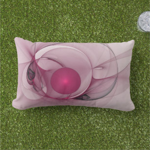 Swingende Fractal, Moderne Abstracte Bes Roze Kuns Buitenkussen