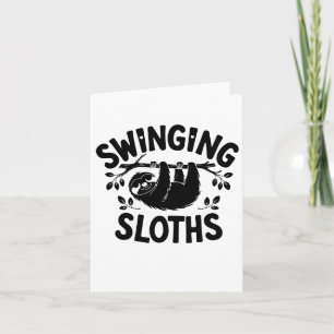 Swingende luiaards hangen daar in de Sticker Kaart