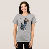 Swingende software-engineer die golf speelt URM Tri-Blend Shirt (Voorkant volledig)