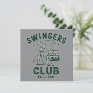 Swingers Club Grappig Sarcasme Golfen Golfer Kaart