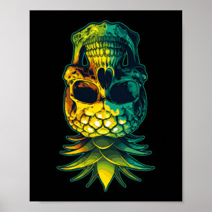 Swinging Ananas schedel Grappig ondersteboven Pine Poster