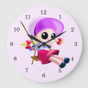 Swinging Girl Clock Grote Klok