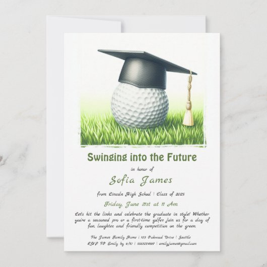 Swinging In The Future Een Afstuderen met een golf Kaart (Voorkant)