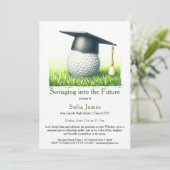 Swinging into the Future  A Golf-Themed GraduatioN Kaart (Staand voorkant)