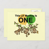 Swinging Monkeys 1e Verjaardag t shirten en gesche Briefkaart (Voorkant / Achterkant)