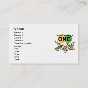 Swinging Monkeys 1e Verjaardag t shirten en gesche Visitekaartje