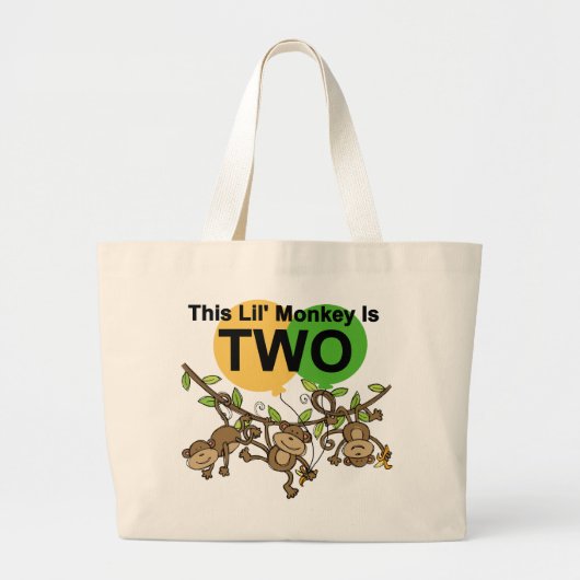 Swinging Monkeys 2e Verjaardag T-shirts en geschen Grote Tote Bag (Voorkant)