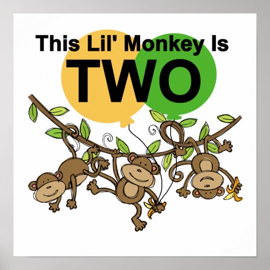 Swinging Monkeys 2e Verjaardag T-shirts en geschen Poster (Voorkant)