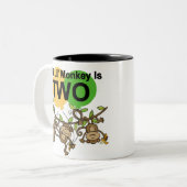 Swinging Monkeys 2e Verjaardag T-shirts en geschen Tweekleurige Koffiemok (Voorkant links)
