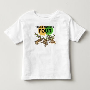 Swinging Monkeys 4e Verjaardag Tshirts en geschenk