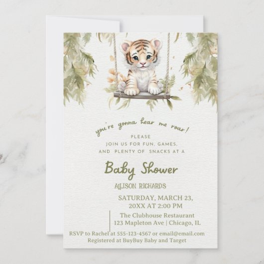 Swinging Safari: Leeuwenwelpje's Wild Adventure Kaart (Voorkant)