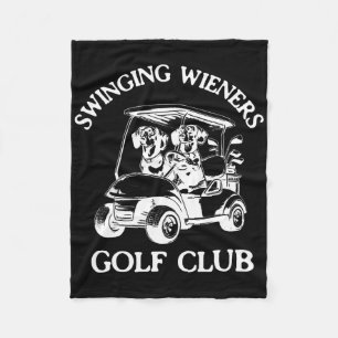 Swinging Wieners Golf Club Teckel Wiener Dog Fa Fleece Deken