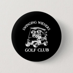 Swinging Wieners Golf Club Teckel Wiener Dog Fa Ronde Button 5,7 Cm