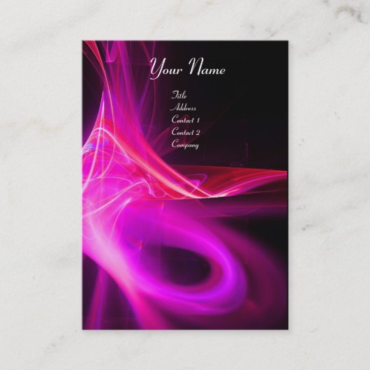 SWIRL 2 MONOGRAM Vibrant zwart roze violet Visitekaartje (Voorkant)