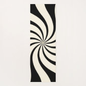 Swirl Abstract Pattern in zwart en amandelcrème Yogamat (Achterkant)