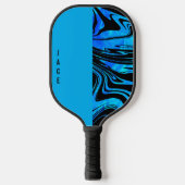 Swirl and Solid Blue Monogram Pickleball Paddle (Voorkant)