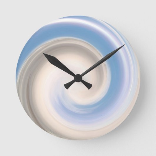Swirl Blue White Patterns Swirling Designs Cool Ronde Klok (Voorkant)