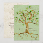 Swirl boomwortels Verouderde Groene Perkamentbruil Kaart (Voorkant / Achterkant)