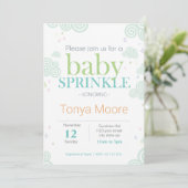 Swirl Cloud Baby Sprinkle Uitnodiging (Staand voorkant)