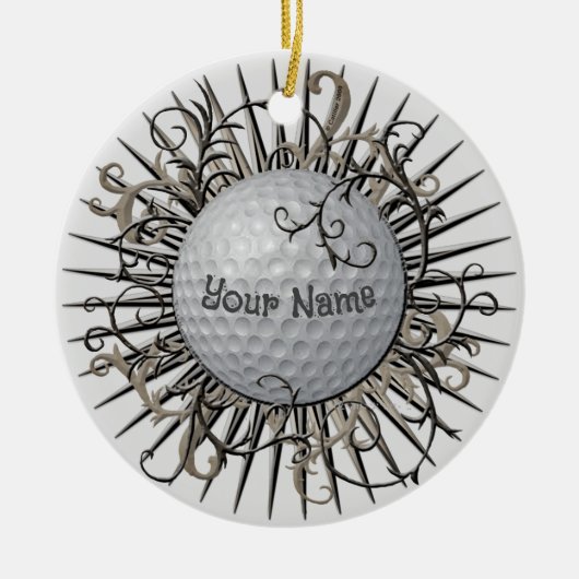 Swirl Golf golfer Keramisch Ornament (Voorkant)