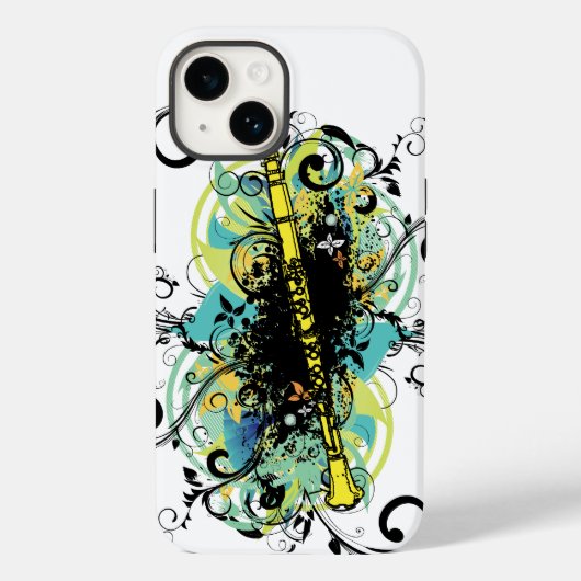 Swirl Grunge Clarinet Player Musician Gift Case-Mate iPhone Case (Achterkant)