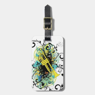 Swirl Grunge Trompet Bagagelabel