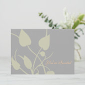 Swirl Leaves Wedding Invitation Kaart (Staand voorkant)