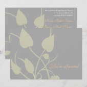 Swirl Leaves Wedding Invitation Kaart (Voorkant / Achterkant)