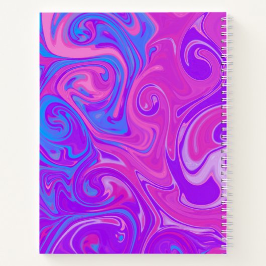 Swirl Marmeren Verf Kunst INITIALEN Roze Schets Pl Notitieboek (Achterkant)