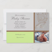Swirl moderne n Polka Dot - Invitation de douche p (Devant)