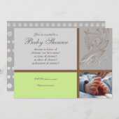 Swirl moderne n Polka Dot - Invitation de douche p (Devant / Derrière)