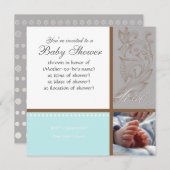 Swirl moderne n Polka Dot - Invitation de douche p (Devant / Derrière)