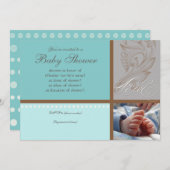 Swirl moderne n Polka Dot - Invitation de douche p (Devant / Derrière)