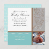 Swirl moderne n Polka Dot - Invitation de douche p (Devant / Derrière)