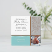 Swirl moderne n Polka Dot - Invitation de douche p (Debout devant)