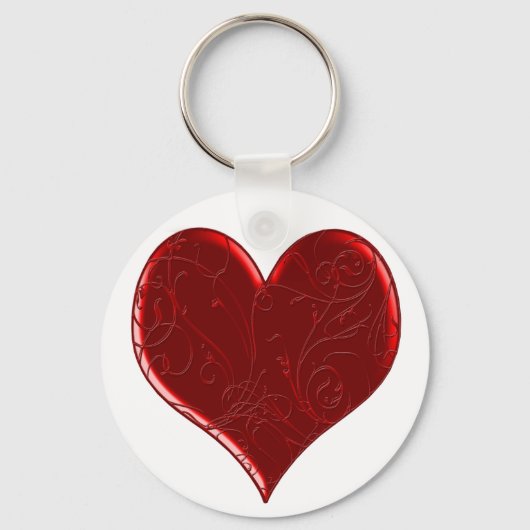 Swirl Overlay Heart Sleutelhanger (Voorkant)