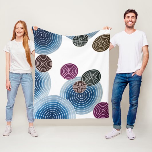 Swirl Pattern, Japans design Fleece Deken (In situ)