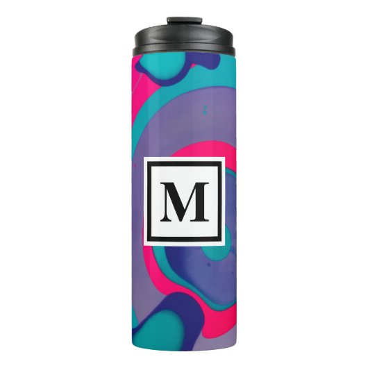 Swirl Pattern Monogram Thermosbeker (Voorkant)