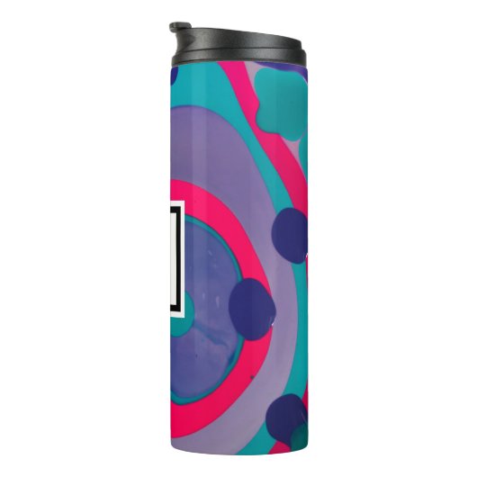 Swirl Pattern Monogram Thermosbeker (Geroteerd rechts)