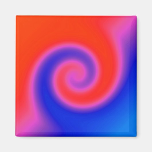 Swirl Red Blue Magneet (Voorkant)