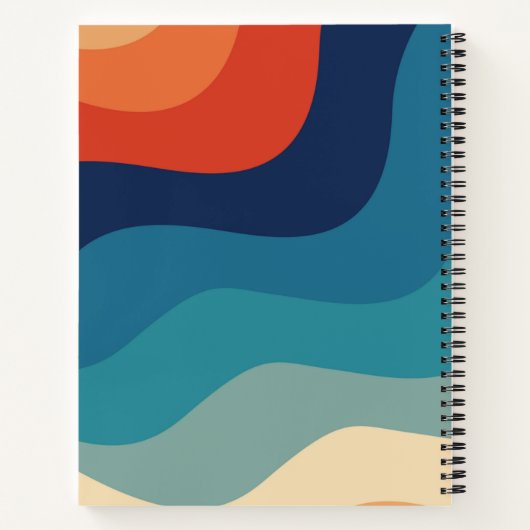 Swirl Retro Waves Rainbow Sketchbook Notitieboek (Achterkant)