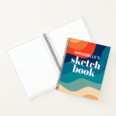Swirl Retro Waves Rainbow Sketchbook Notitieboek (Binnen)