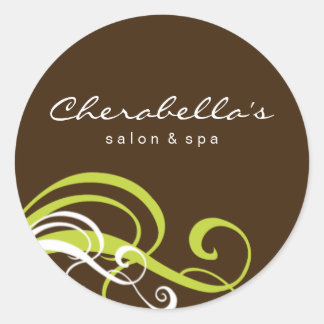 Swirl Salon spa autocollant chaux vert brun